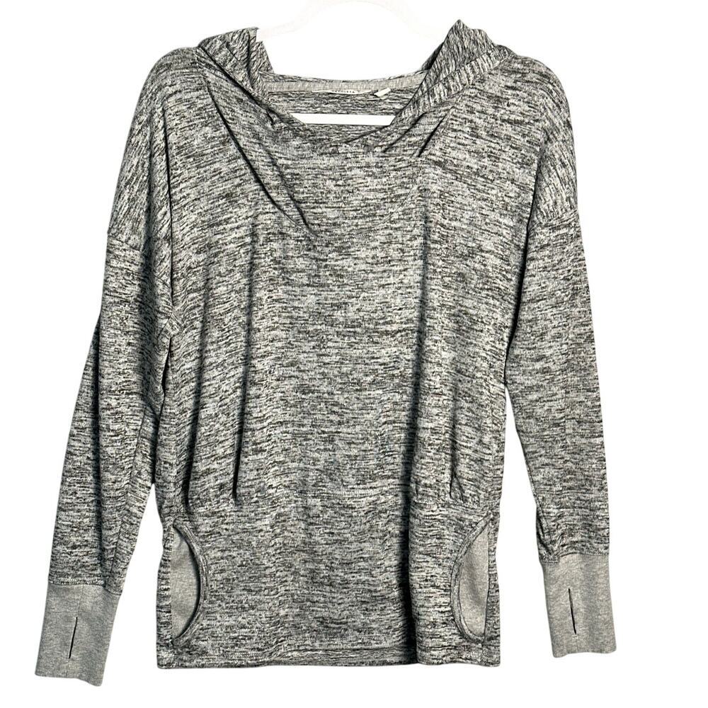 Athleta Sz S Hooded Batwing & Robin Sweatshirt Heathered‎ Gray Marled Activewear